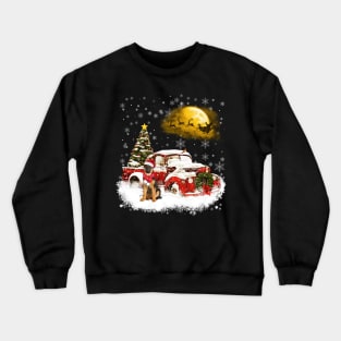 Red Truck Xmas Tree German Shepherd Christmas Crewneck Sweatshirt